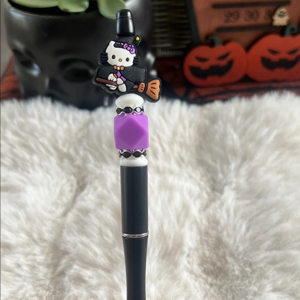 Cute Hello Kitty Witch Pen with Purple and Black Accents